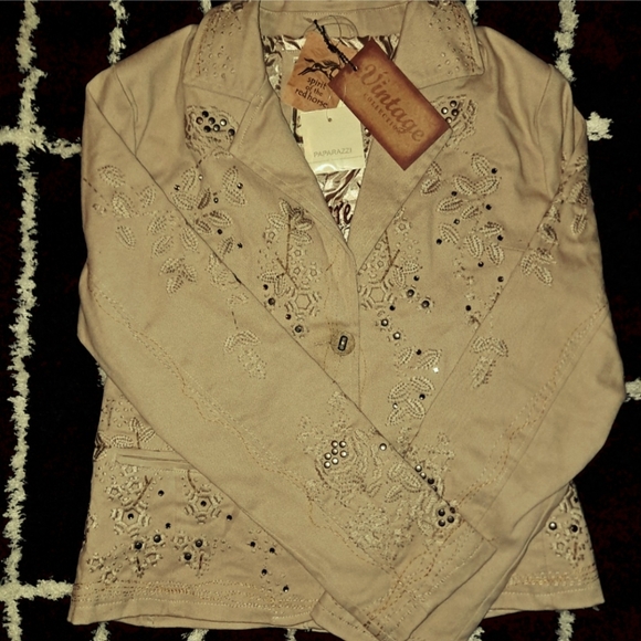 NWT PAPARAZZI Jean Jacket sz M L - Picture 1 of 11